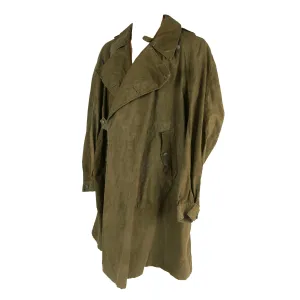 Original German WWII Heer Army Panzer Reconnaissance NCO Afrikakorps DAK Tropical Kradmantel Motorcycle Overcoat - dated 1942