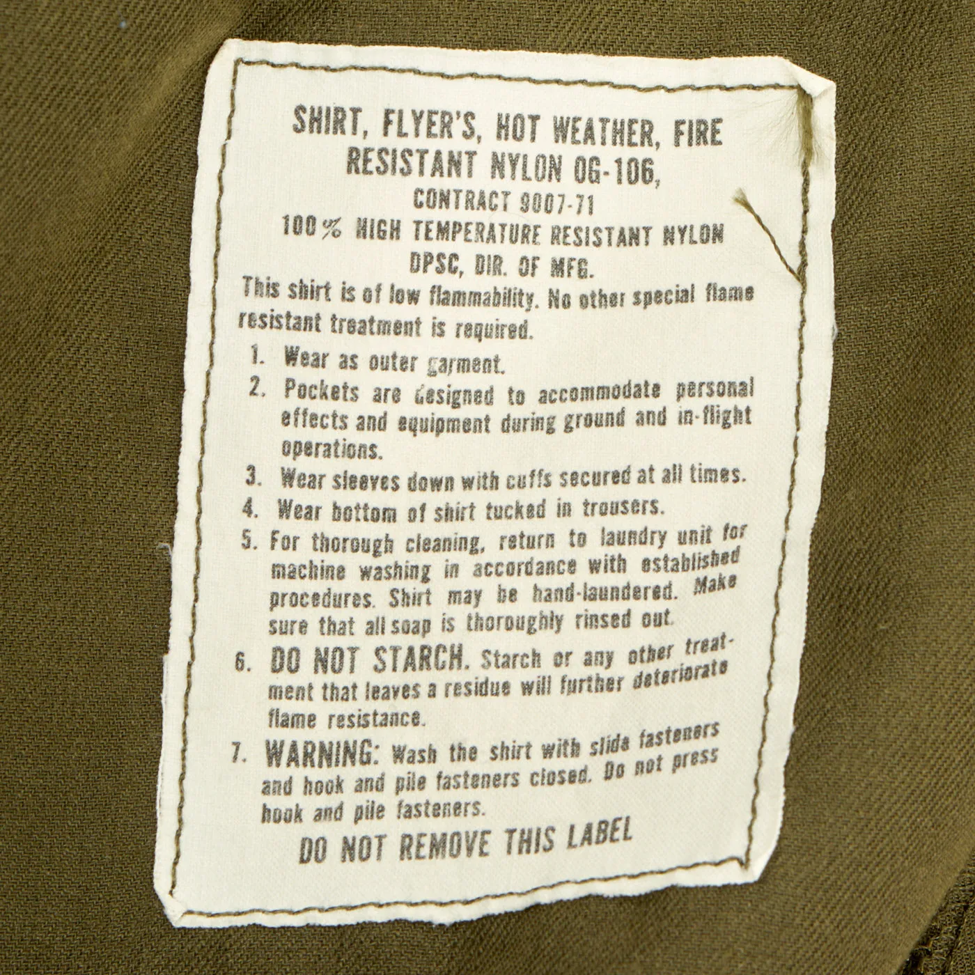 Original U.S. Vietnam War Nomex Pilot Shirt With In Country Insignia - Capt. Anderson 7th Squadron 17th Cavalry - “Ruthless Riders”