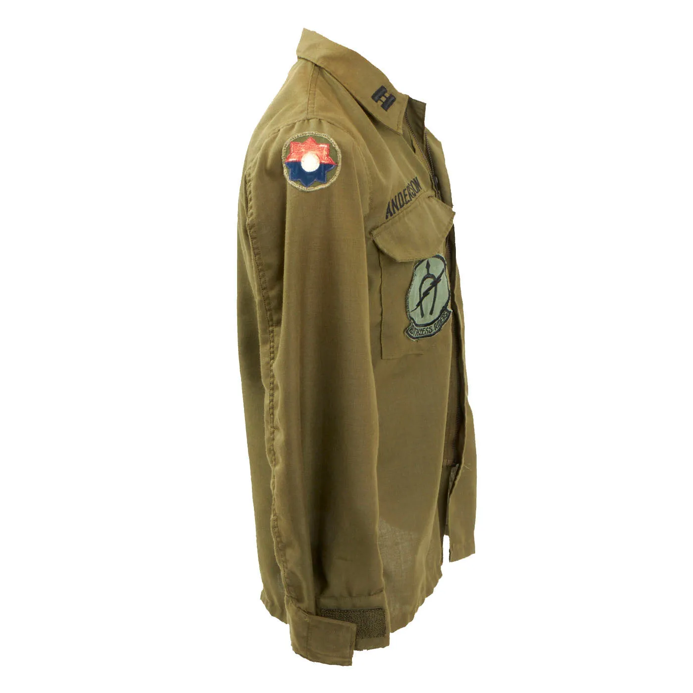 Original U.S. Vietnam War Nomex Pilot Shirt With In Country Insignia - Capt. Anderson 7th Squadron 17th Cavalry - “Ruthless Riders”