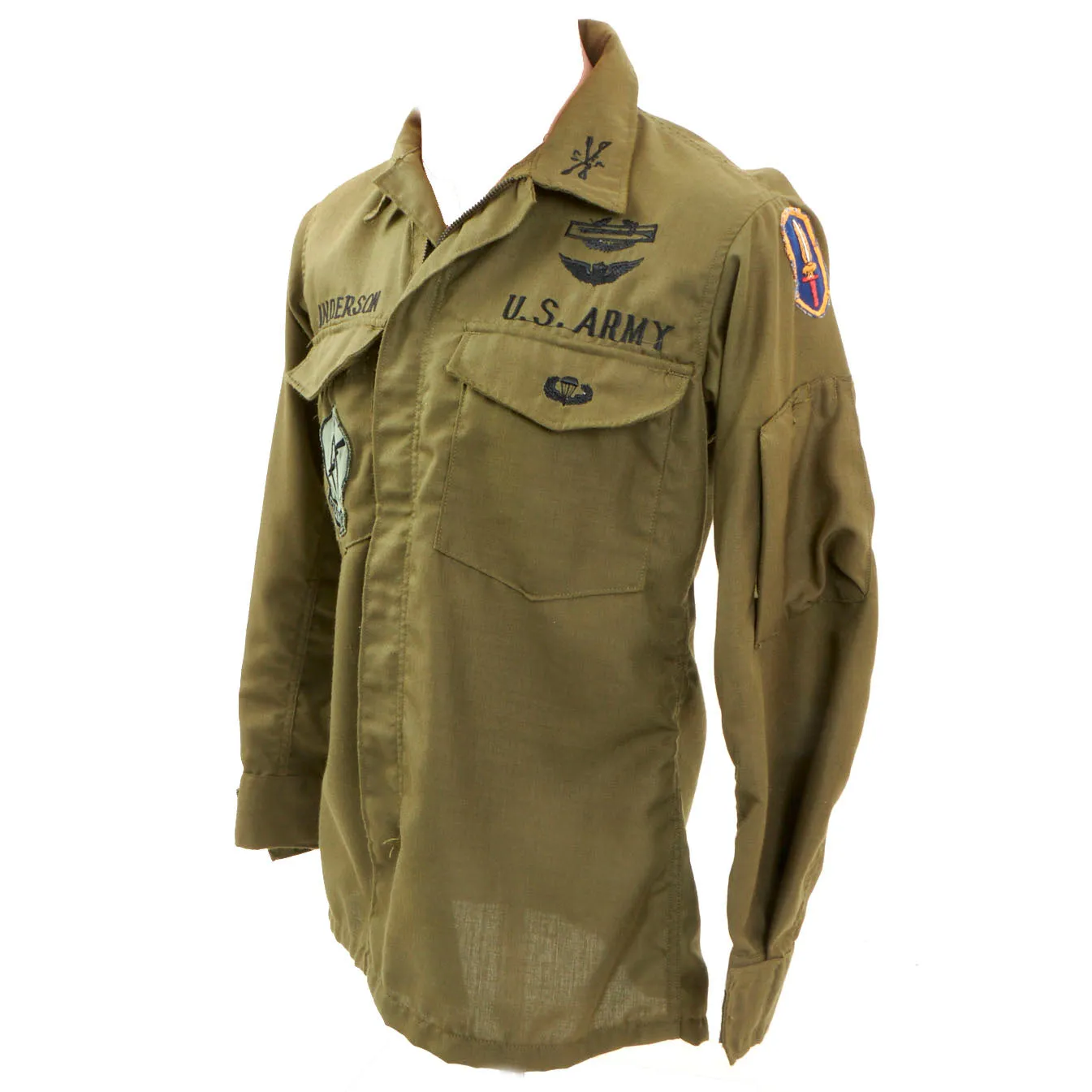 Original U.S. Vietnam War Nomex Pilot Shirt With In Country Insignia - Capt. Anderson 7th Squadron 17th Cavalry - “Ruthless Riders”