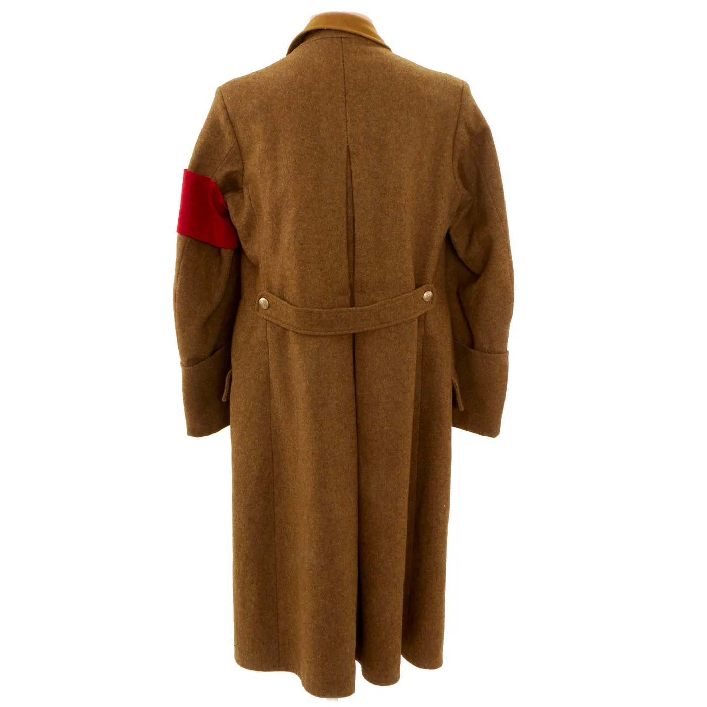 Original WWII German NSDAP Brown Wool Greatcoat with Armband