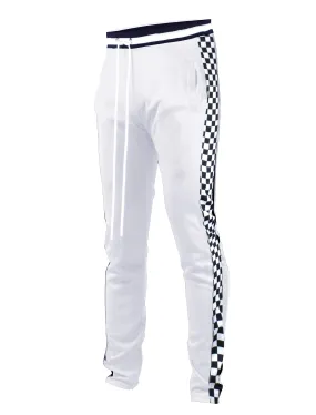 P11854 Checker Track Pants -WHITE