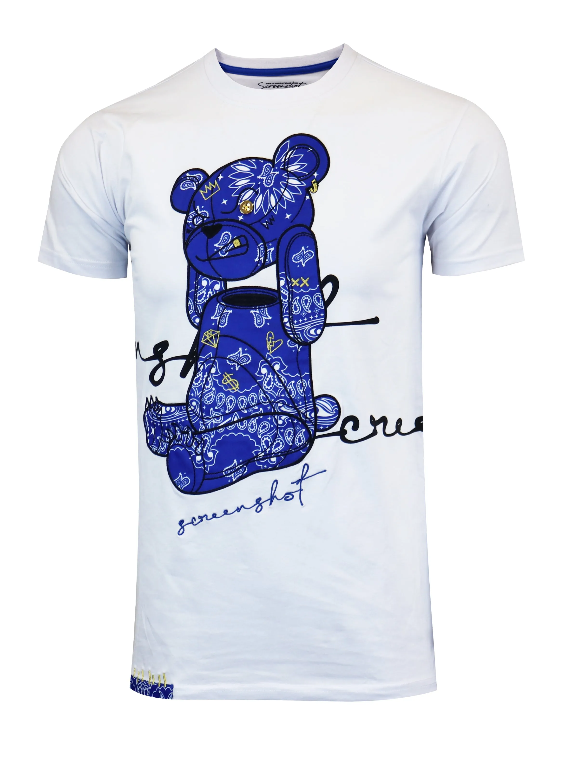 PAISLEY BEAR TEE-S11122 (WHITE/RY)