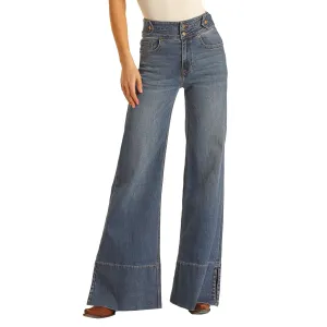 Panhandle Slim Women's Rock & Roll Denim Palazzo Flare Leg Jeans