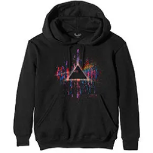 Pink Floyd Unisex Pullover Hoodie: Dark Side of the Moon Pink Splatter