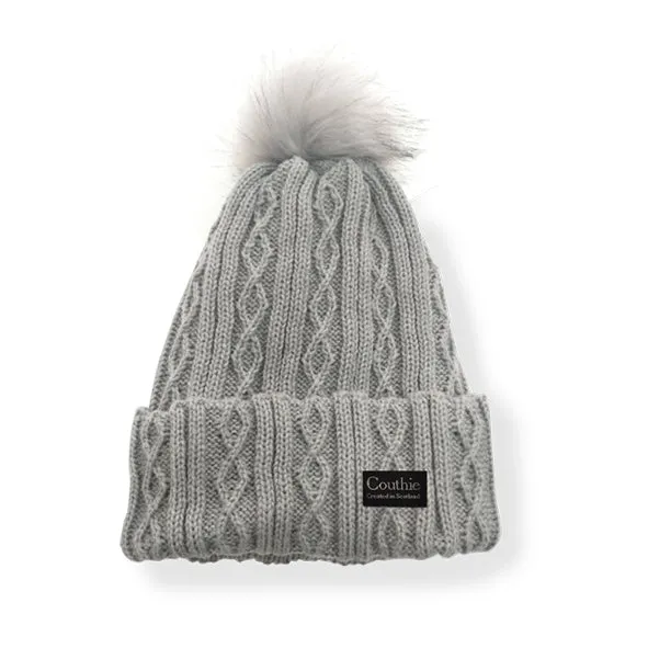 Pom Pom Beanie Hat Grey (POMGR)