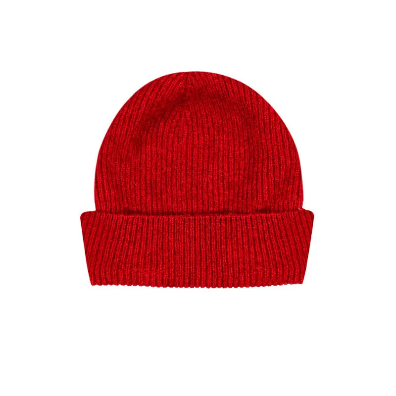 Possum Merino Fine Rib Hat - Red