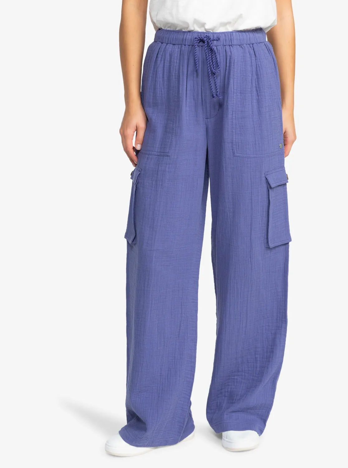 Precious Cargo Gauze High Waisted Pants - Marlin