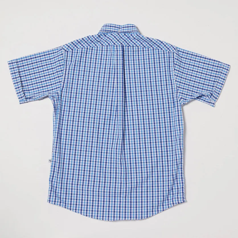 Pull-over Button-down Shirt II (Royal x Light Blue)