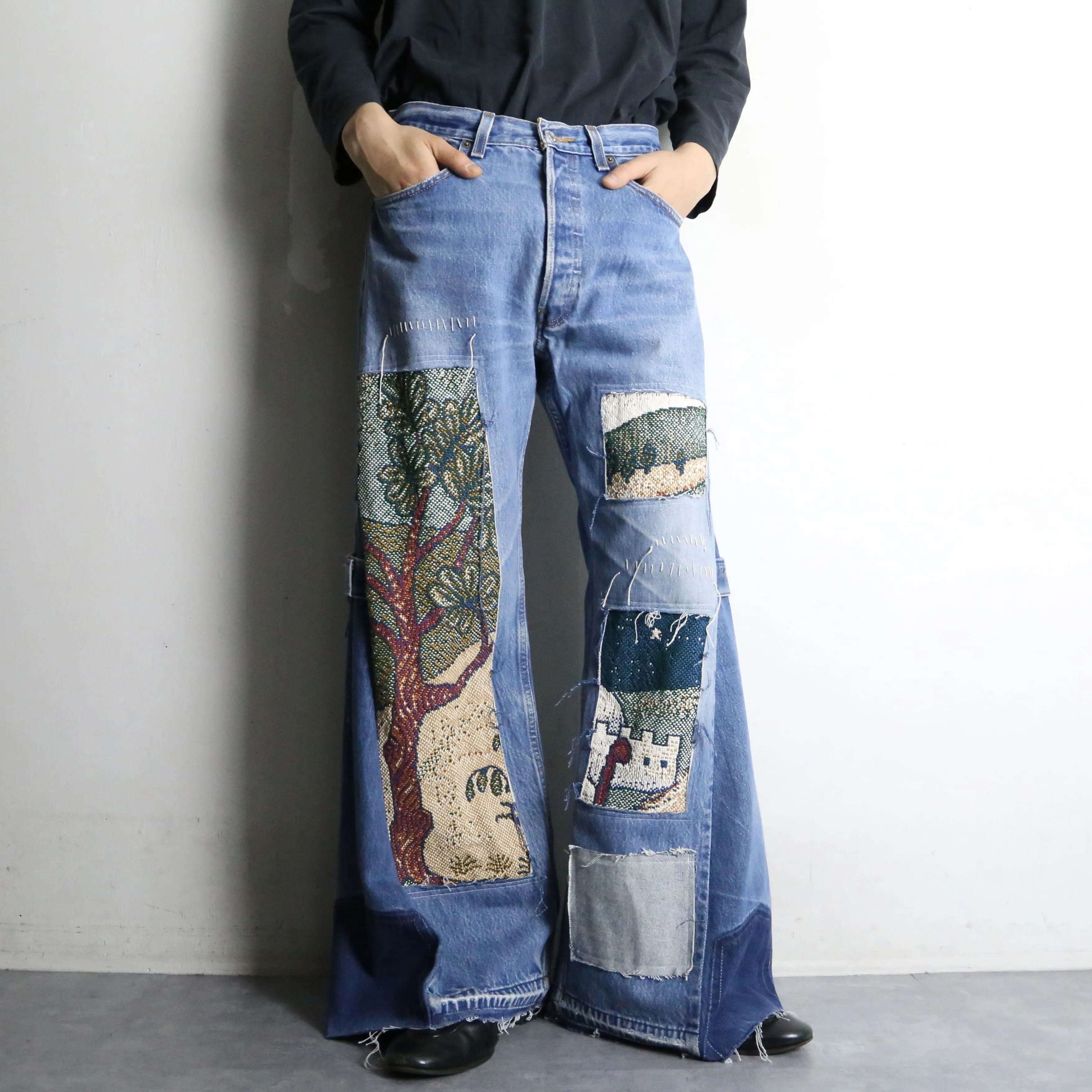 "Re:make" rug mix buggy flare denim