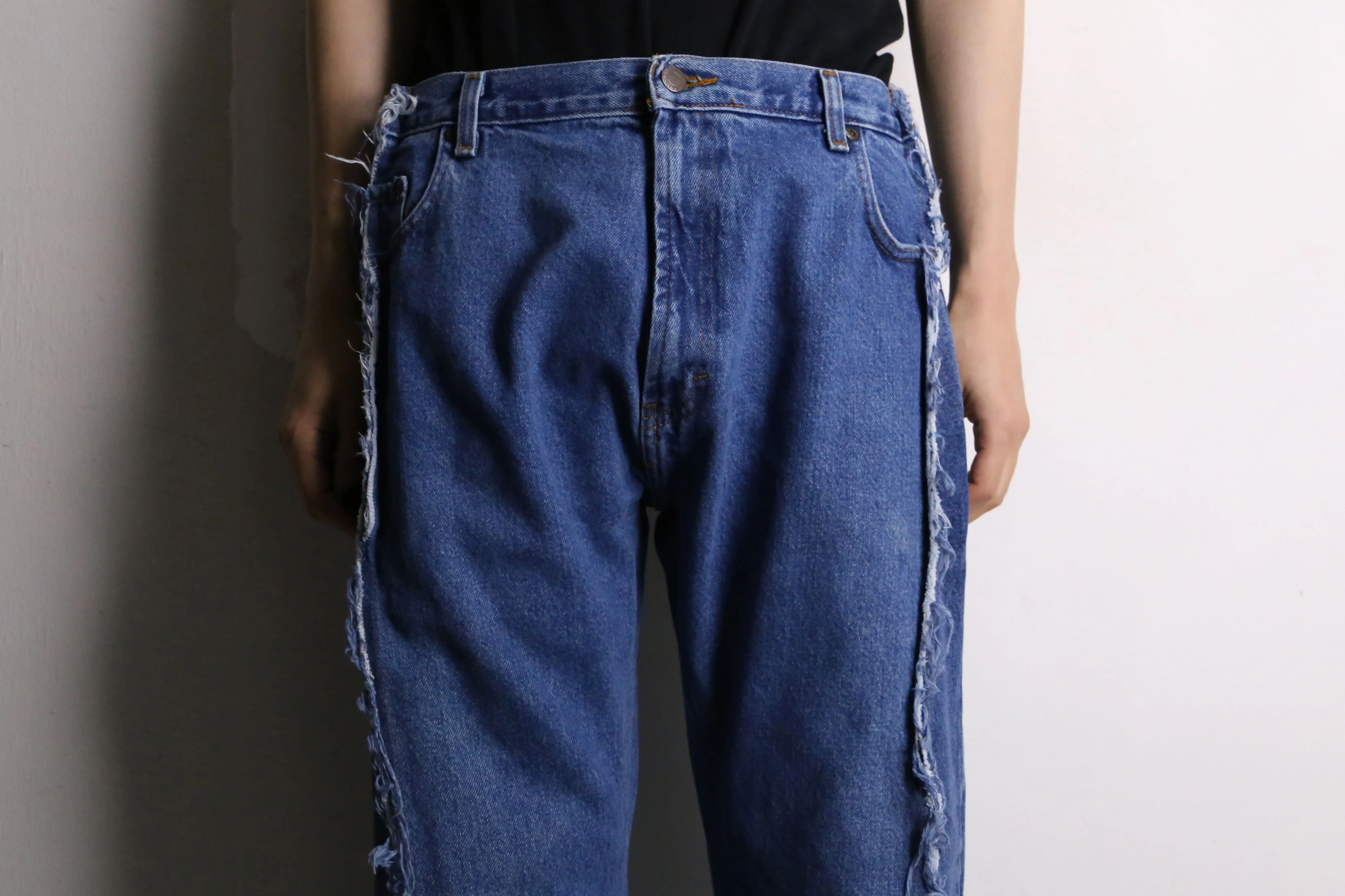 "Re:make" side docking flare denim