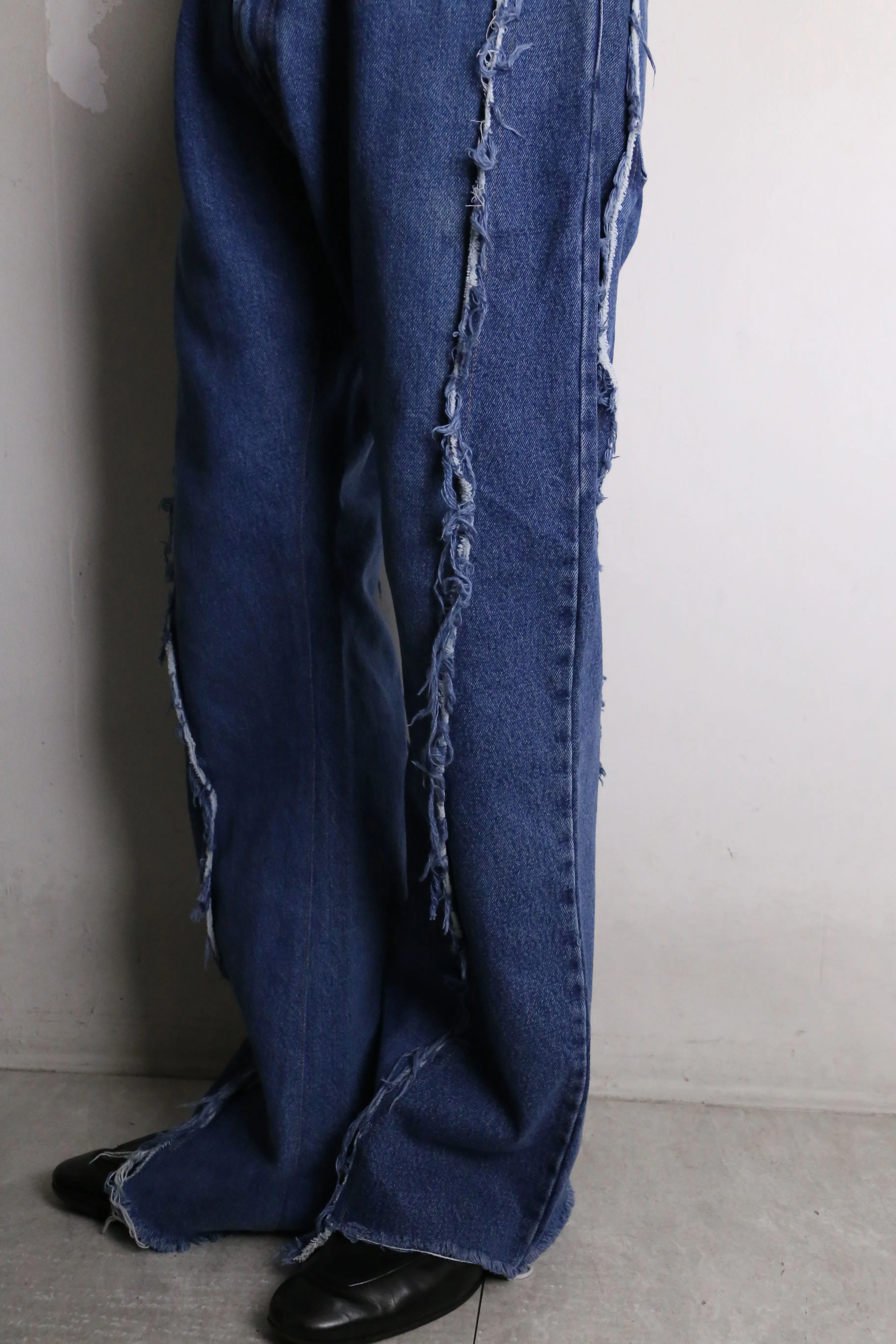 "Re:make" side docking flare denim