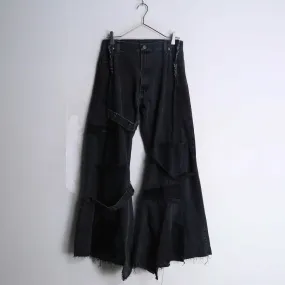 "Re:make" super flare black denim