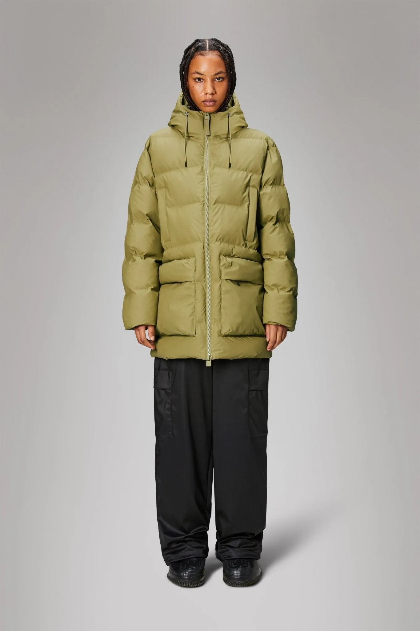 RAINS ALTA Long Puffer Cargo Jacket W3T4