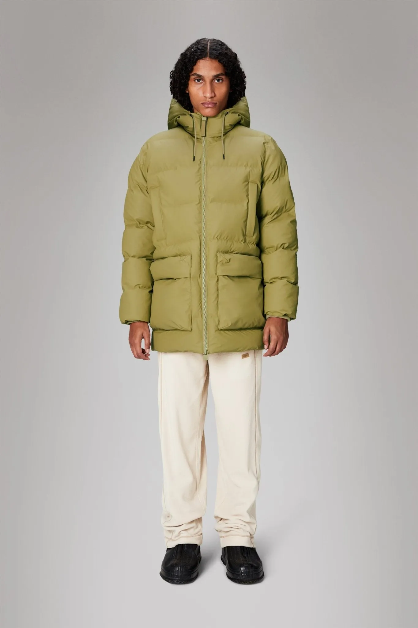 RAINS ALTA Long Puffer Cargo Jacket W3T4