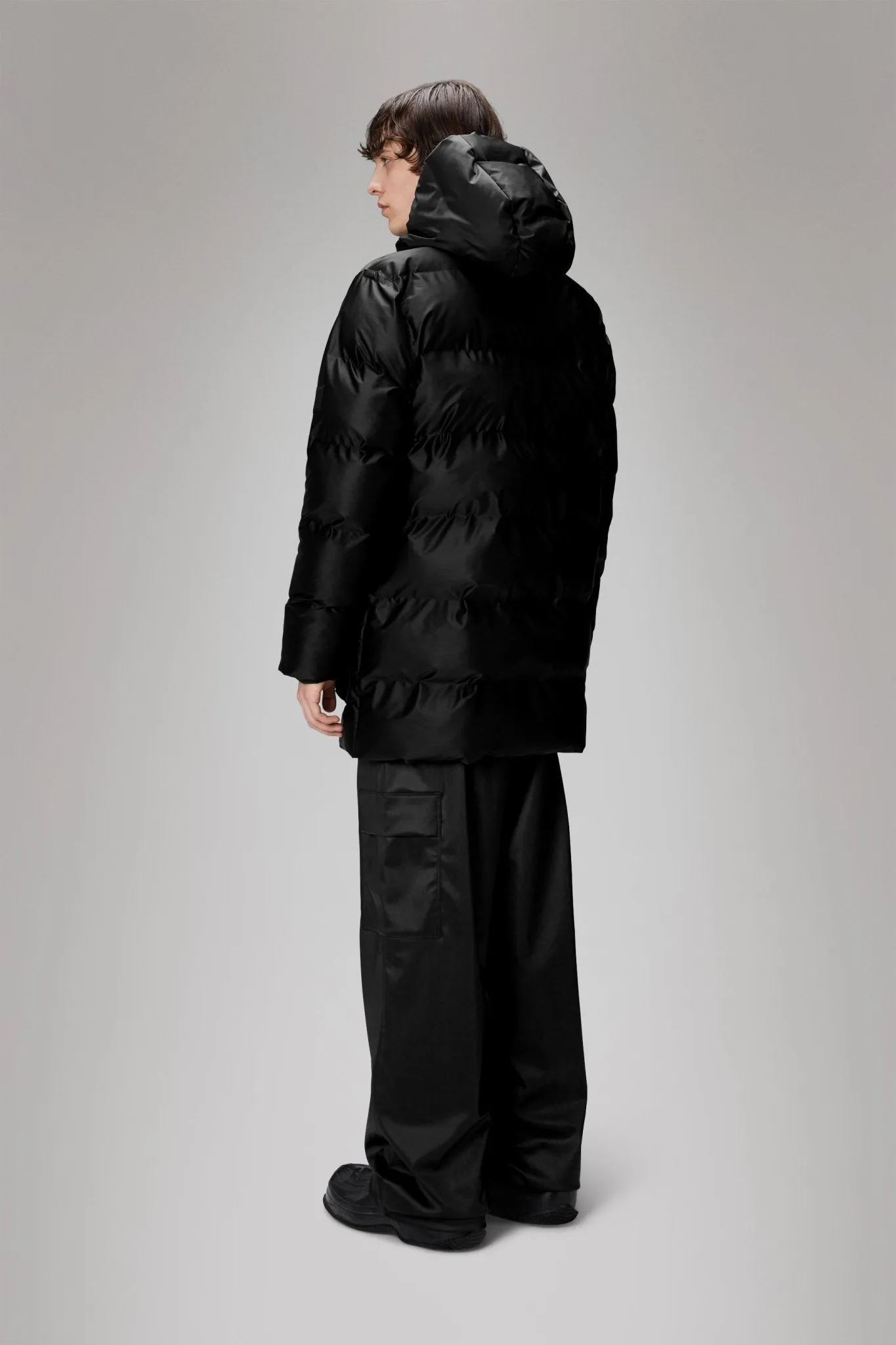 RAINS ALTA Long Puffer Cargo Jacket W3T4