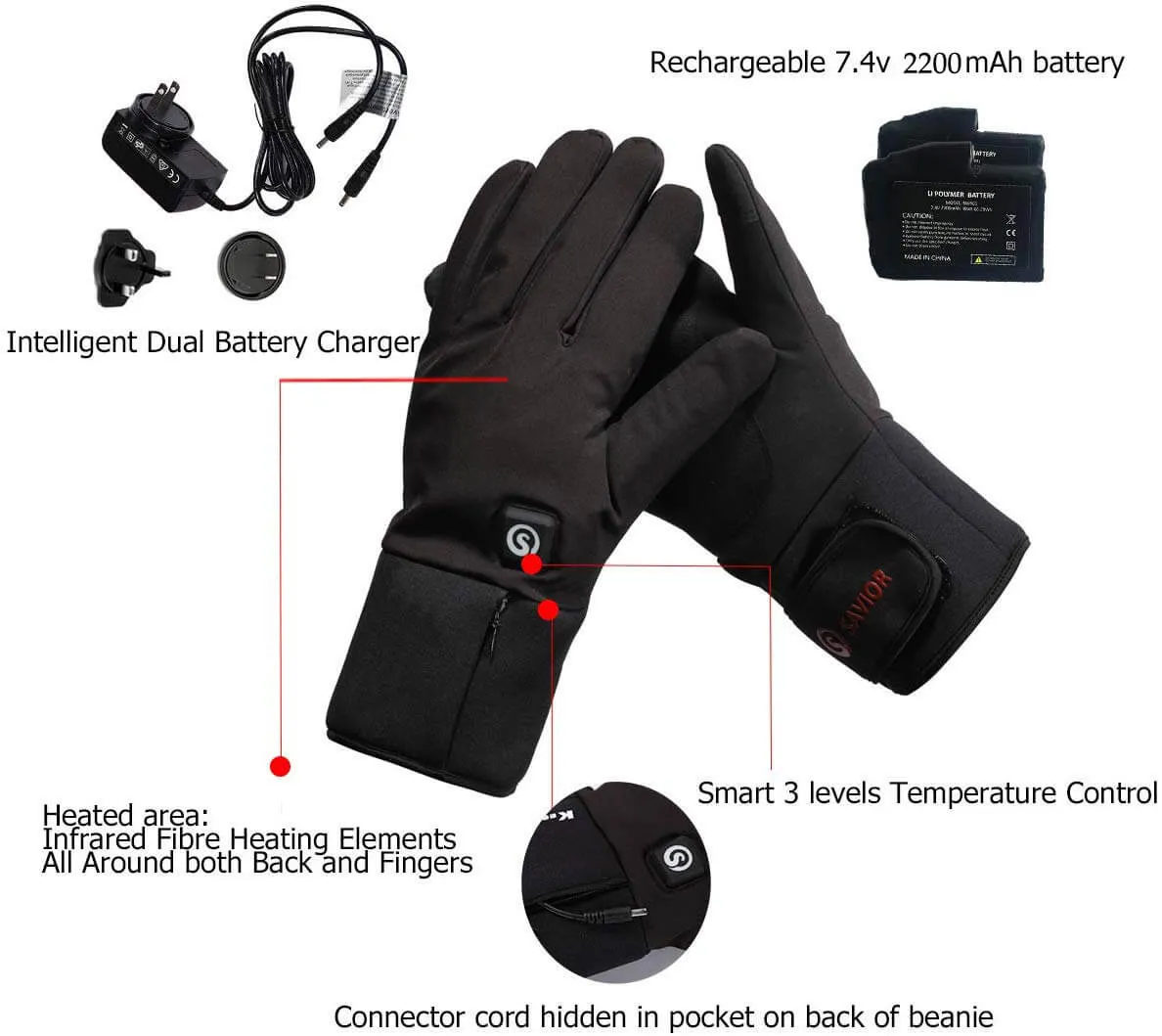 Rechargeable Battery Heated Gloves | Unisex Moderate Thickness Hand Warmer Savior Heated Gloves