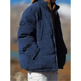 Retro Corduroy Puffer Coat