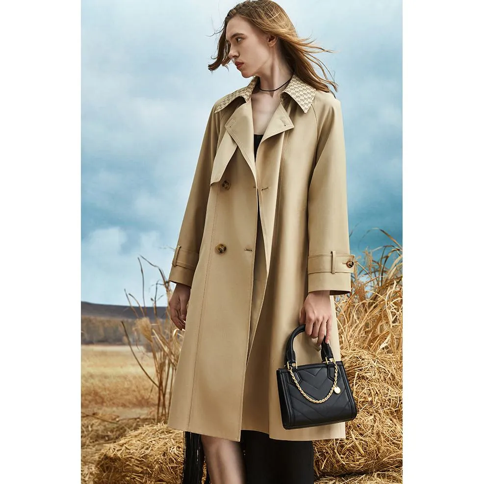 Retro Knee-Length Trench Coat