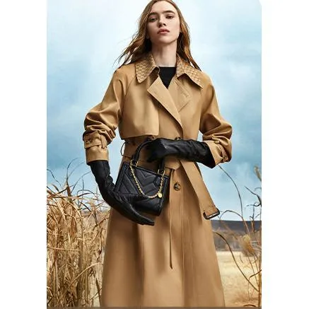 Retro Knee-Length Trench Coat