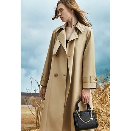 Retro Knee-Length Trench Coat