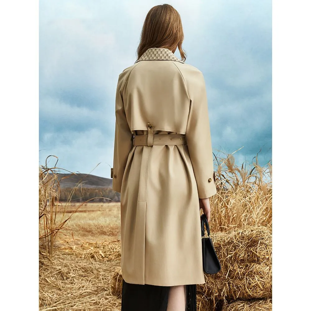 Retro Knee-Length Trench Coat