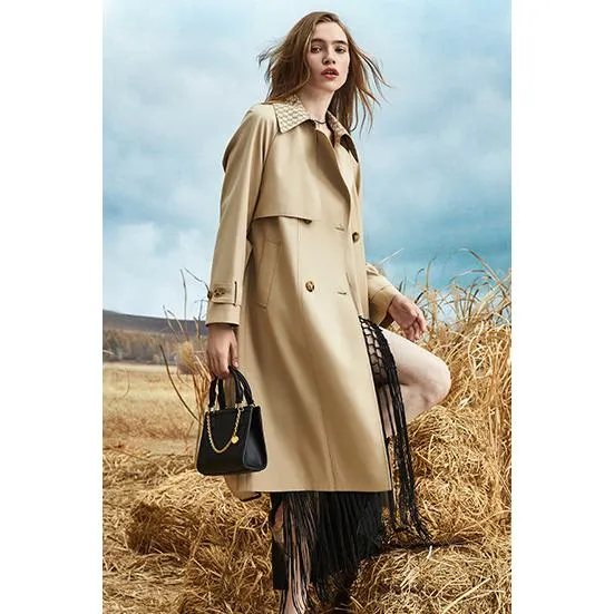 Retro Knee-Length Trench Coat