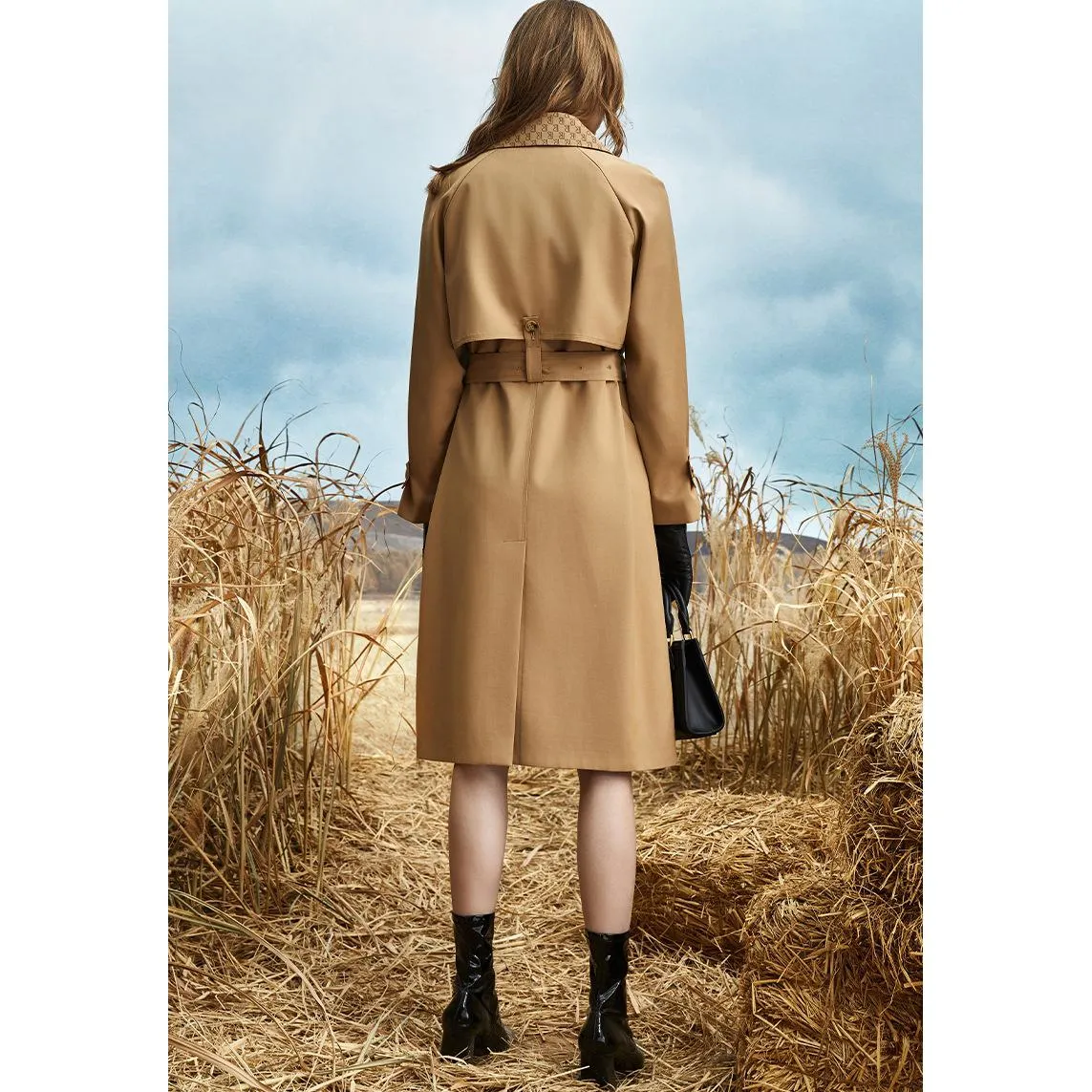 Retro Knee-Length Trench Coat