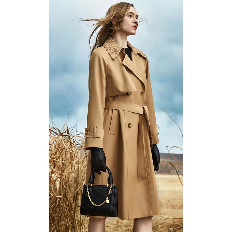 Retro Knee-Length Trench Coat