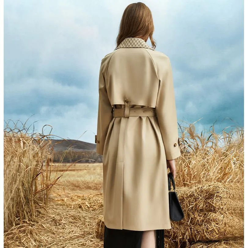 Retro Knee-Length Trench Coat