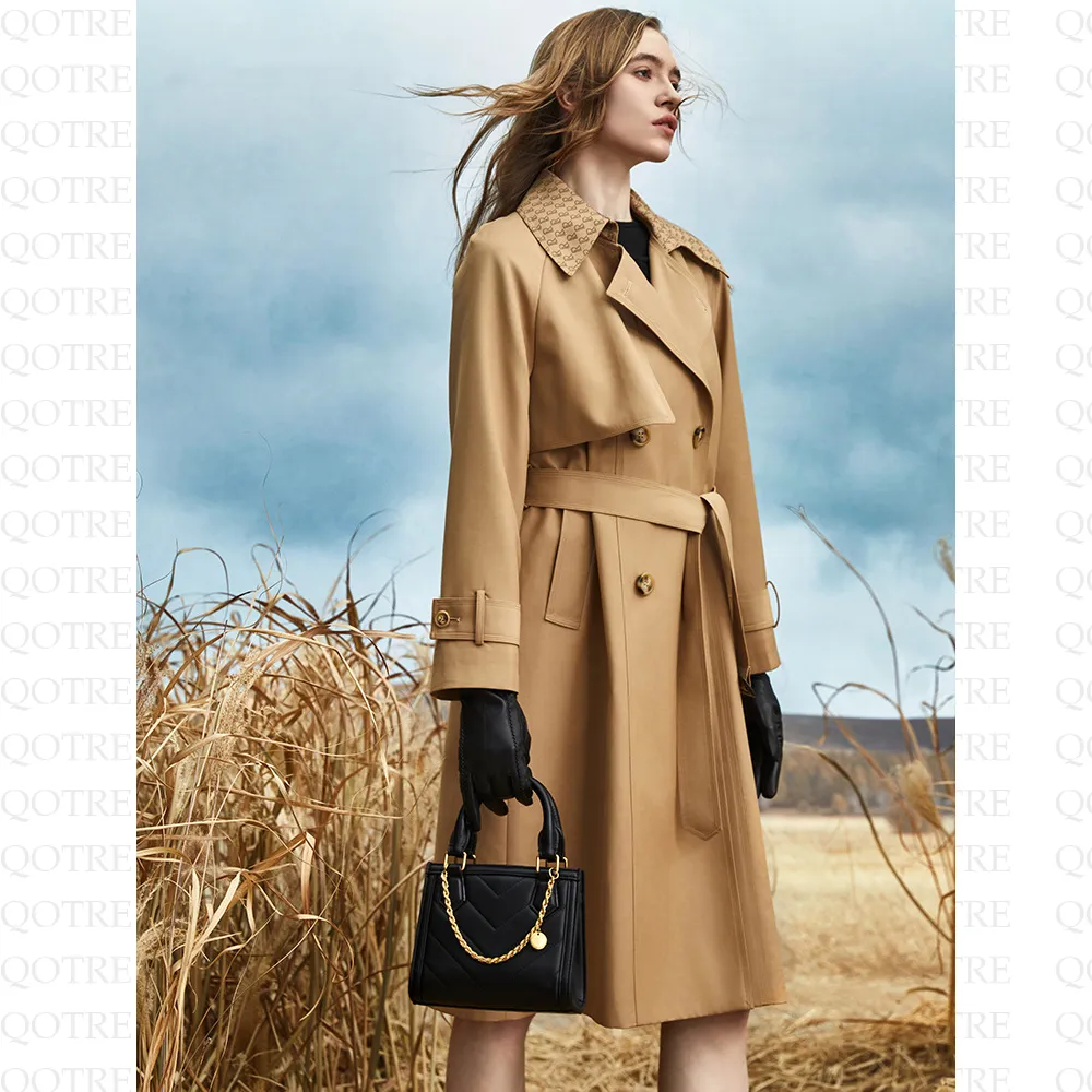 Retro Knee-Length Trench Coat