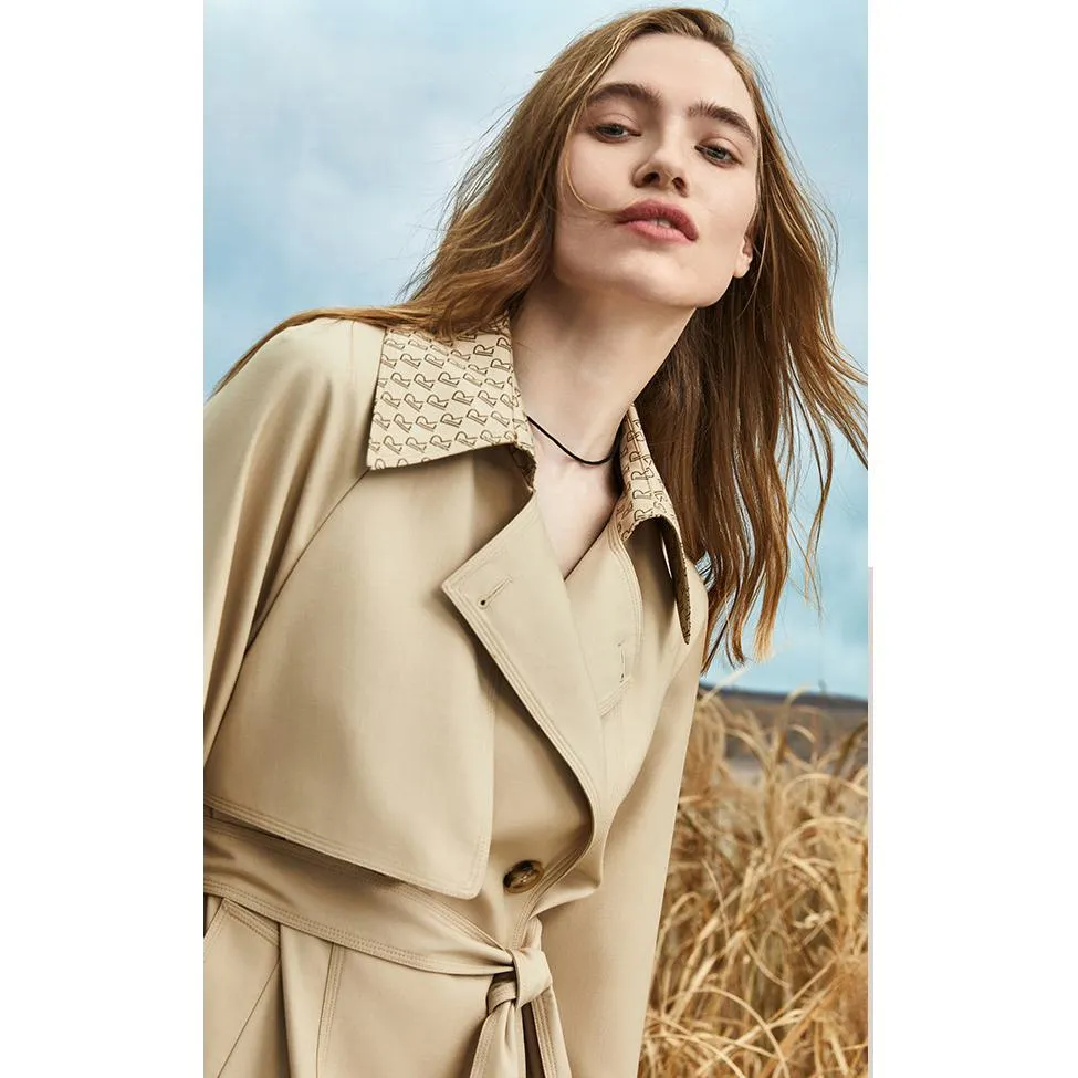 Retro Knee-Length Trench Coat