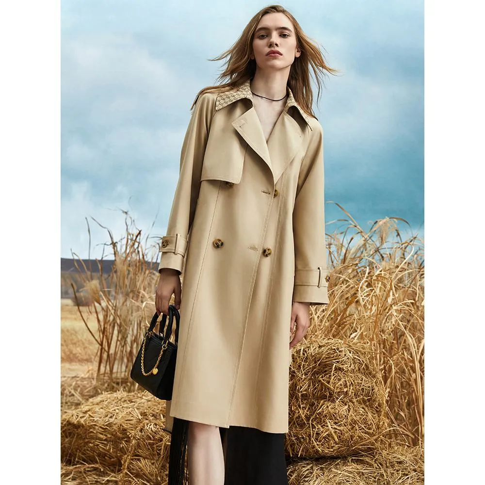 Retro Knee-Length Trench Coat