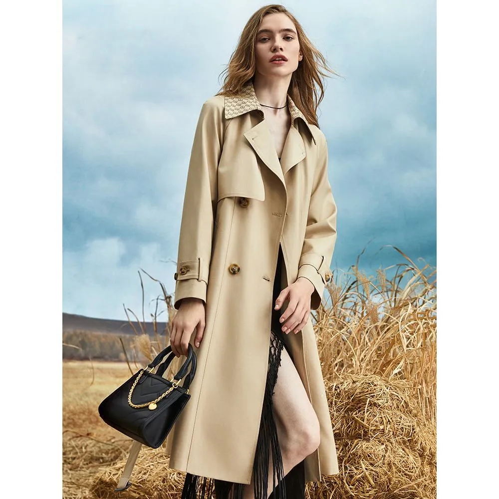 Retro Knee-Length Trench Coat