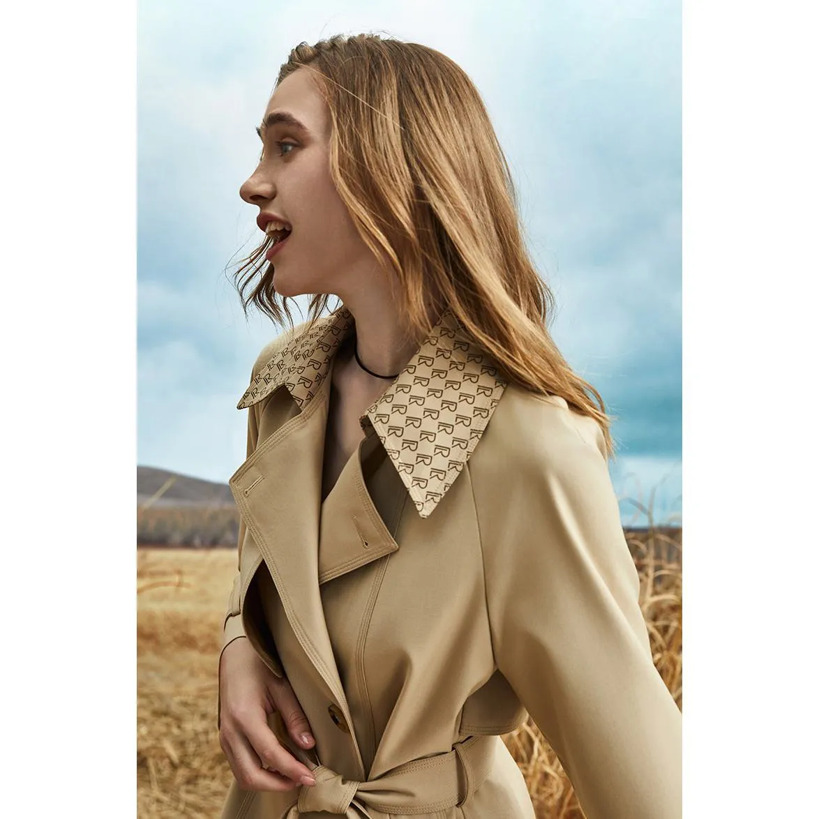 Retro Knee-Length Trench Coat