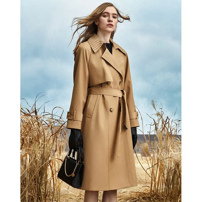 Retro Knee-Length Trench Coat