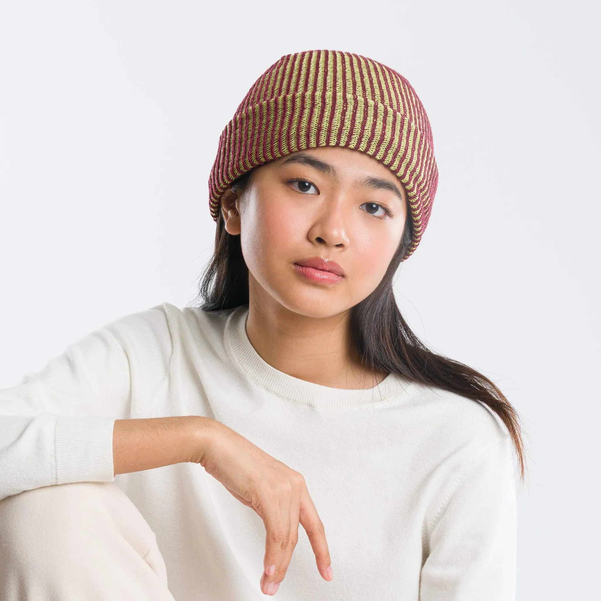 Rib Knit Beanie - Camel Poppy