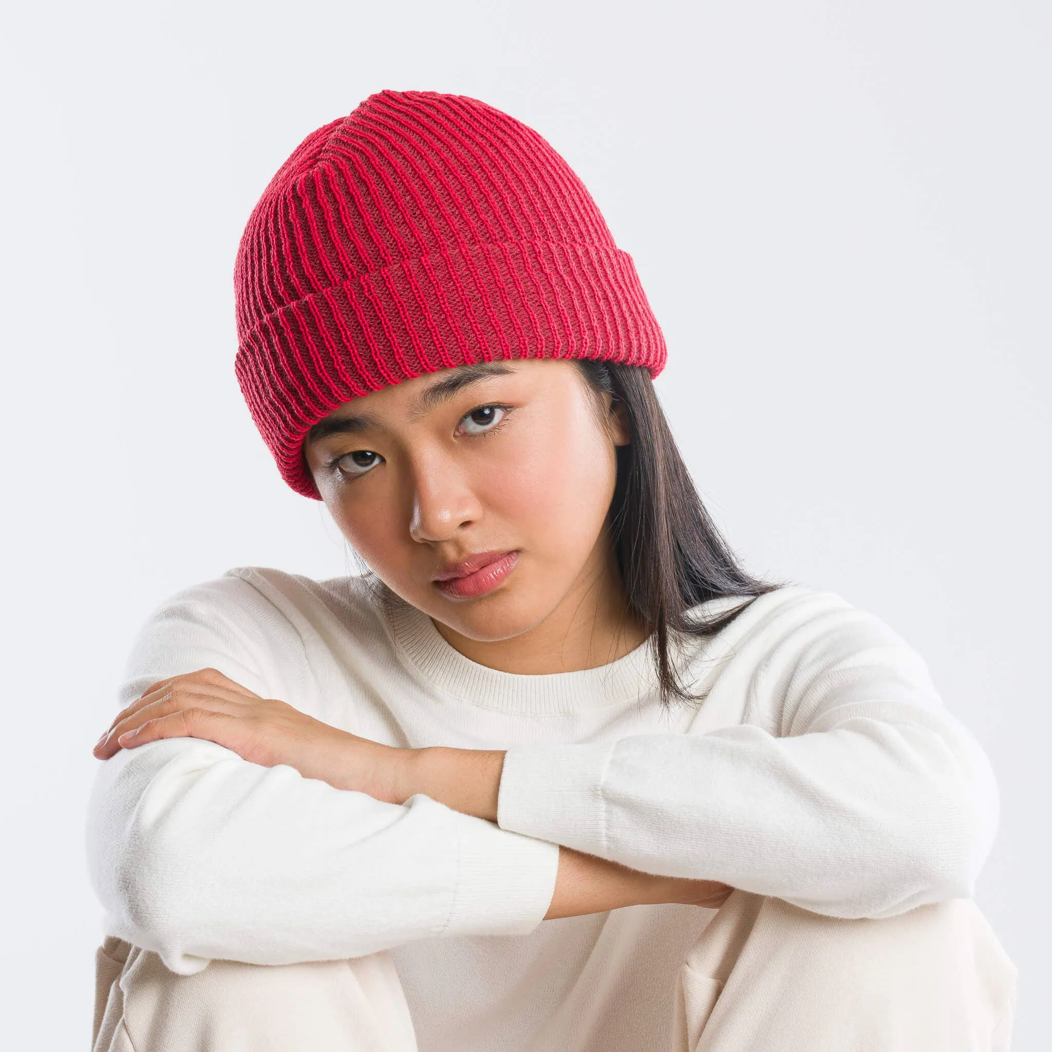 Rib Knit Beanie - Camel Poppy