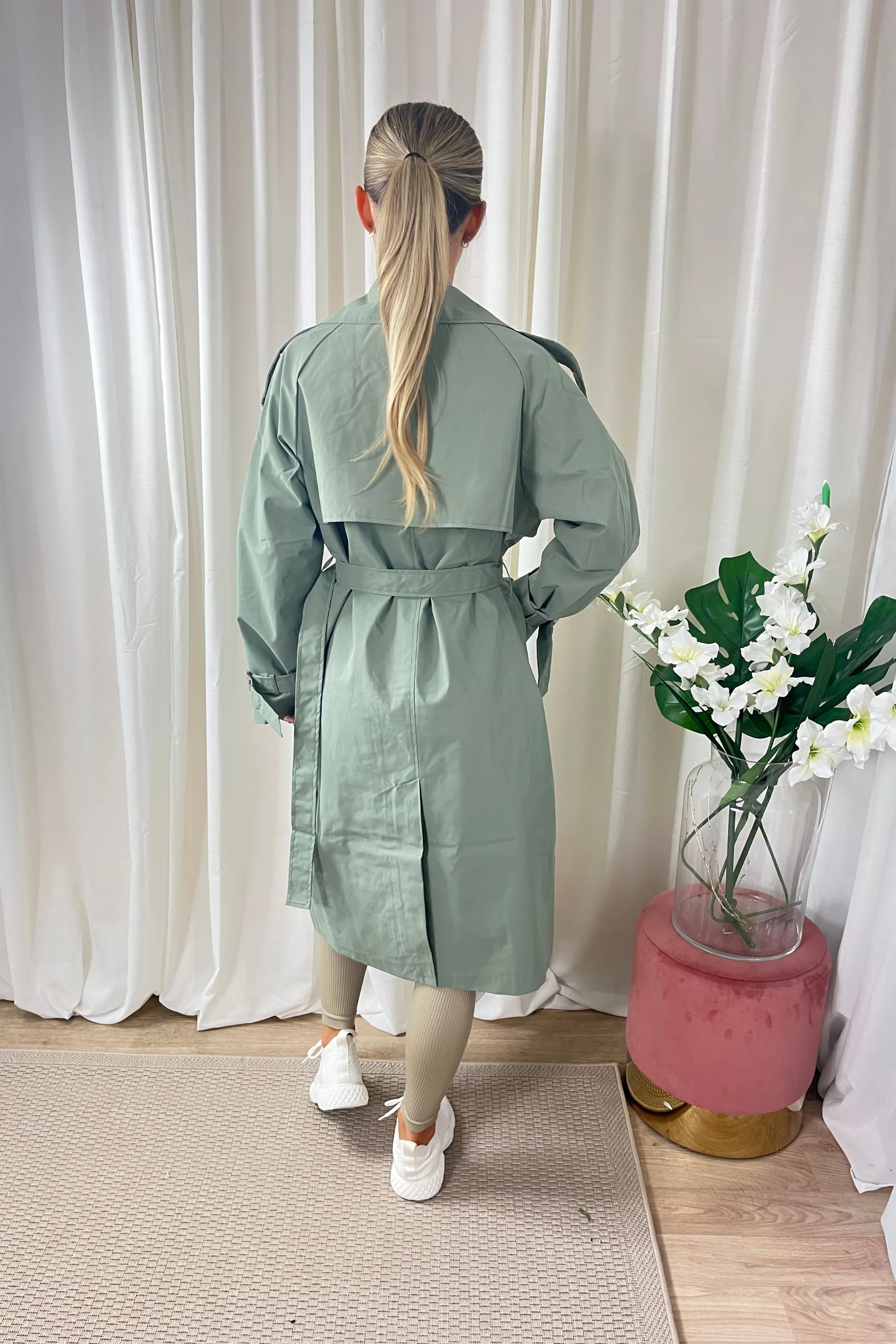 Sage Green Trench Coat