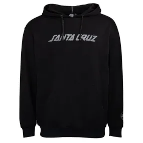 Santa Cruz Strip Chenille Pullover Hooded Mens Sweatshirt - Black