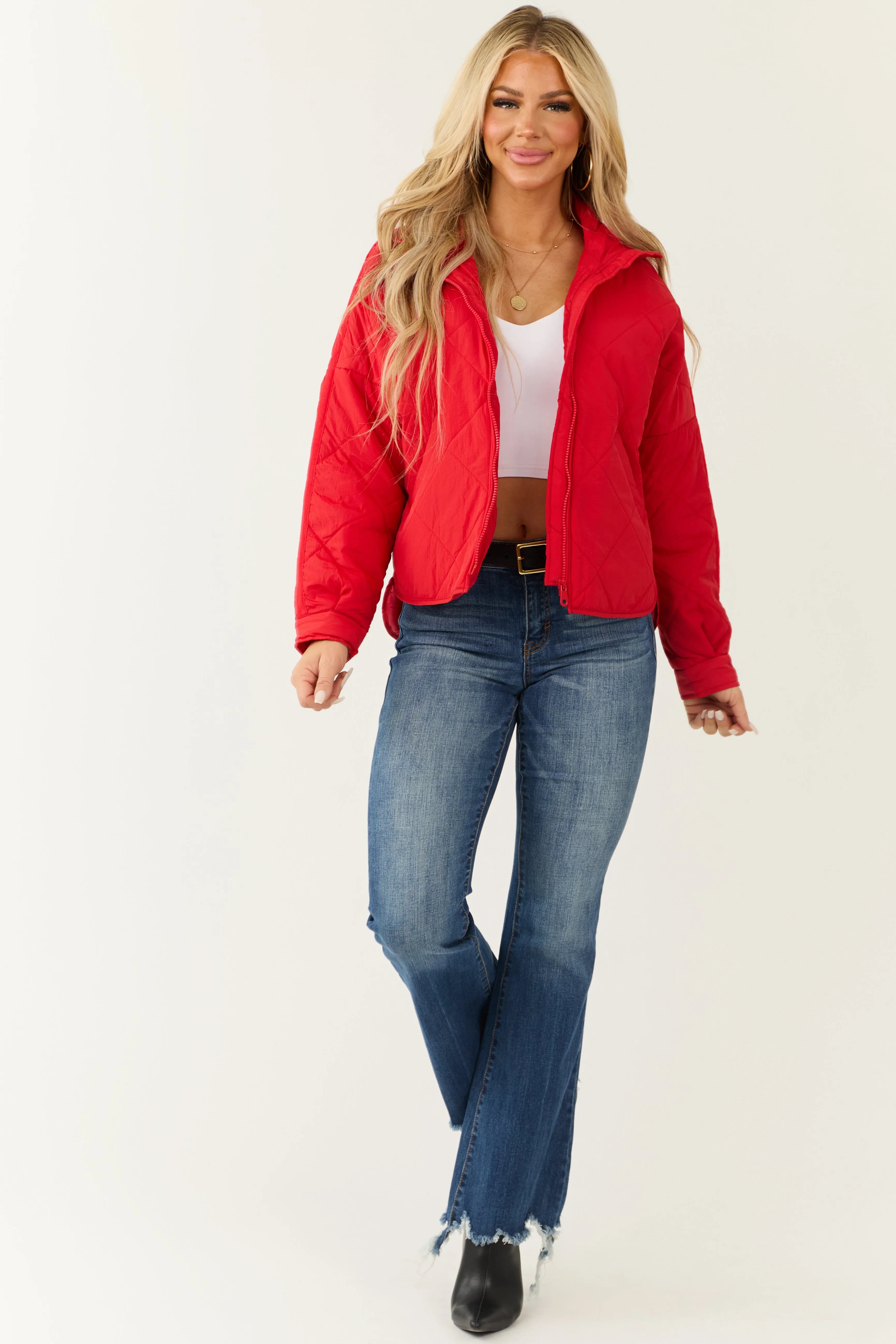 Scarlet Long Sleeve Quilted Puffer Jacket