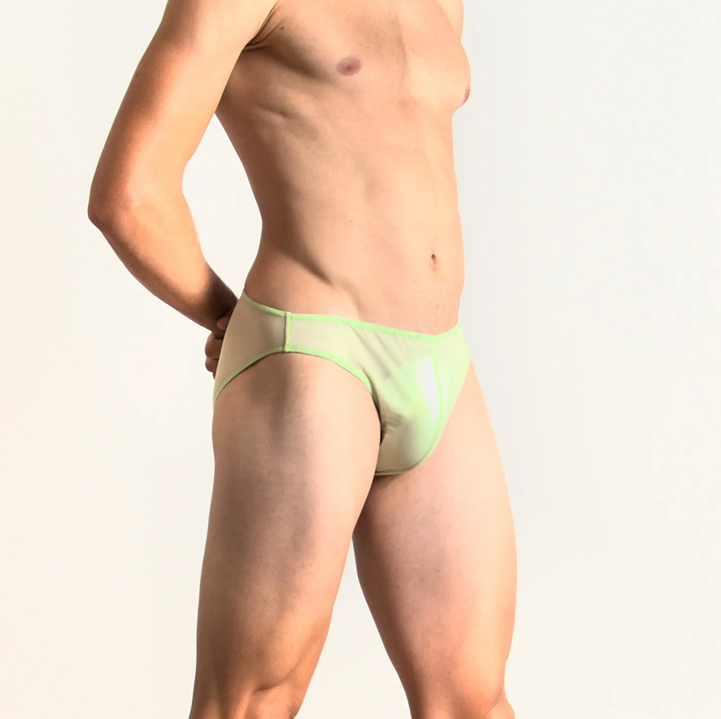 See Through Bikini Brief Green