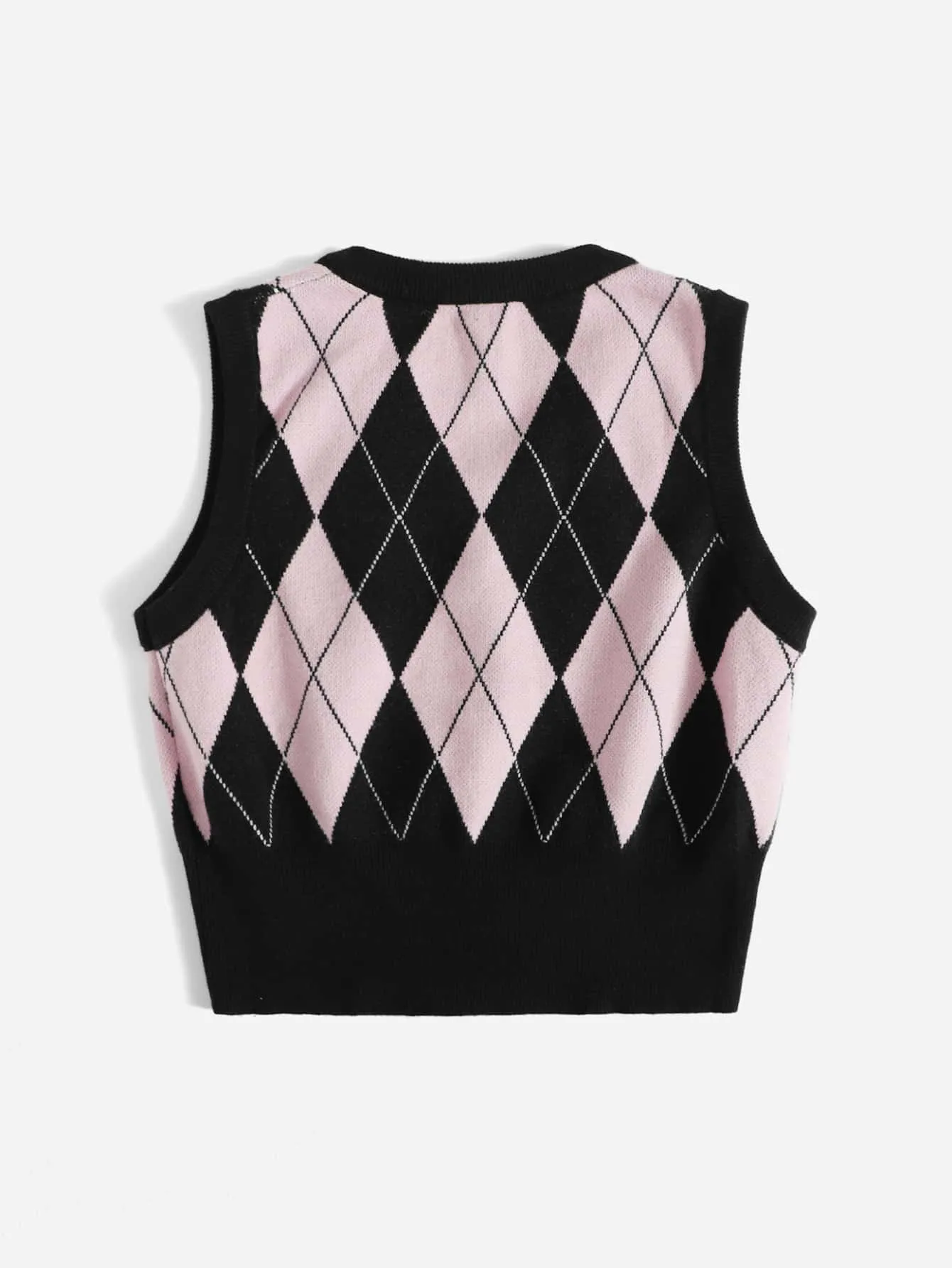 SHEIN Qutie Argyle Pattern Sweater Vest