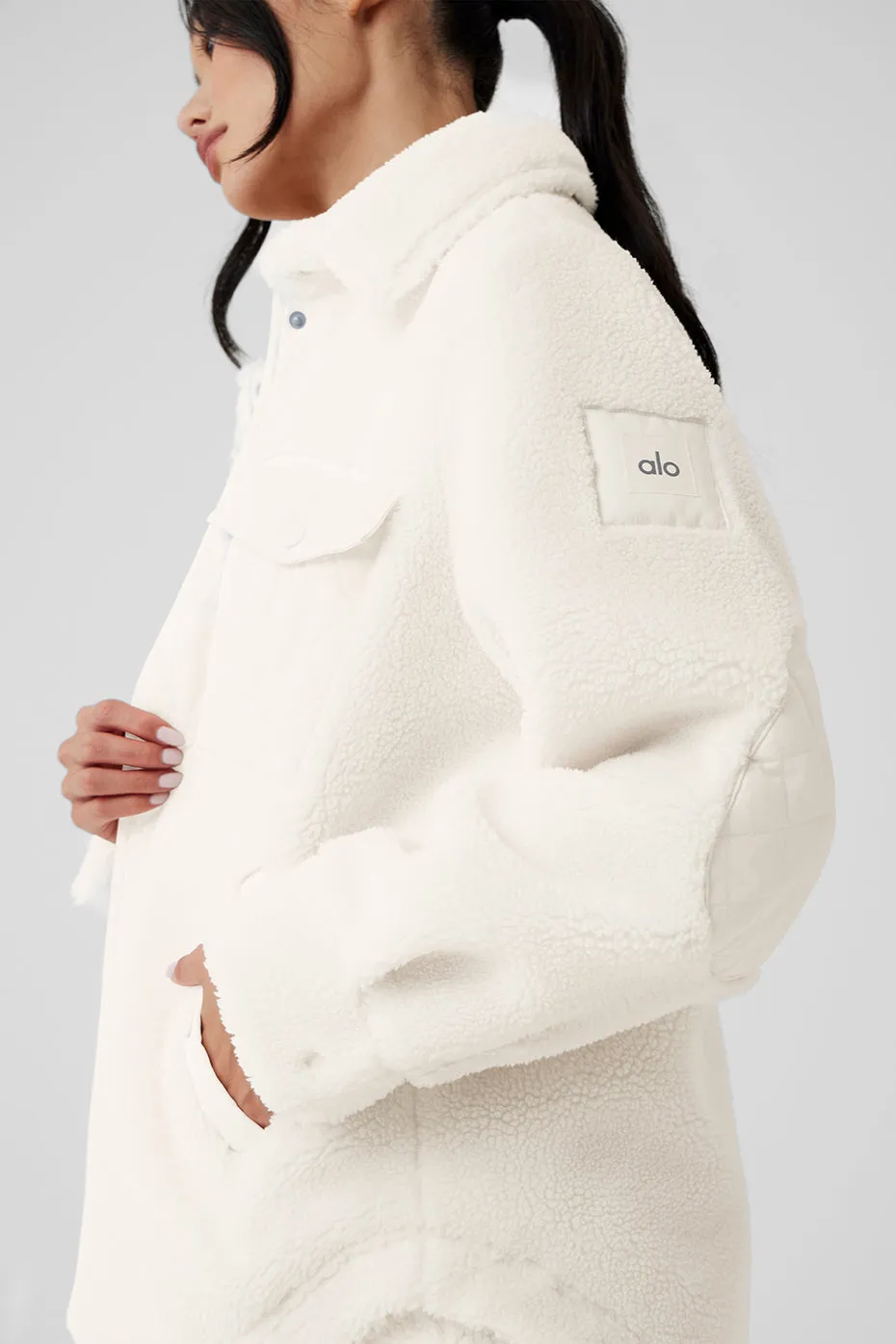 Sherpa Edge Shacket - Ivory