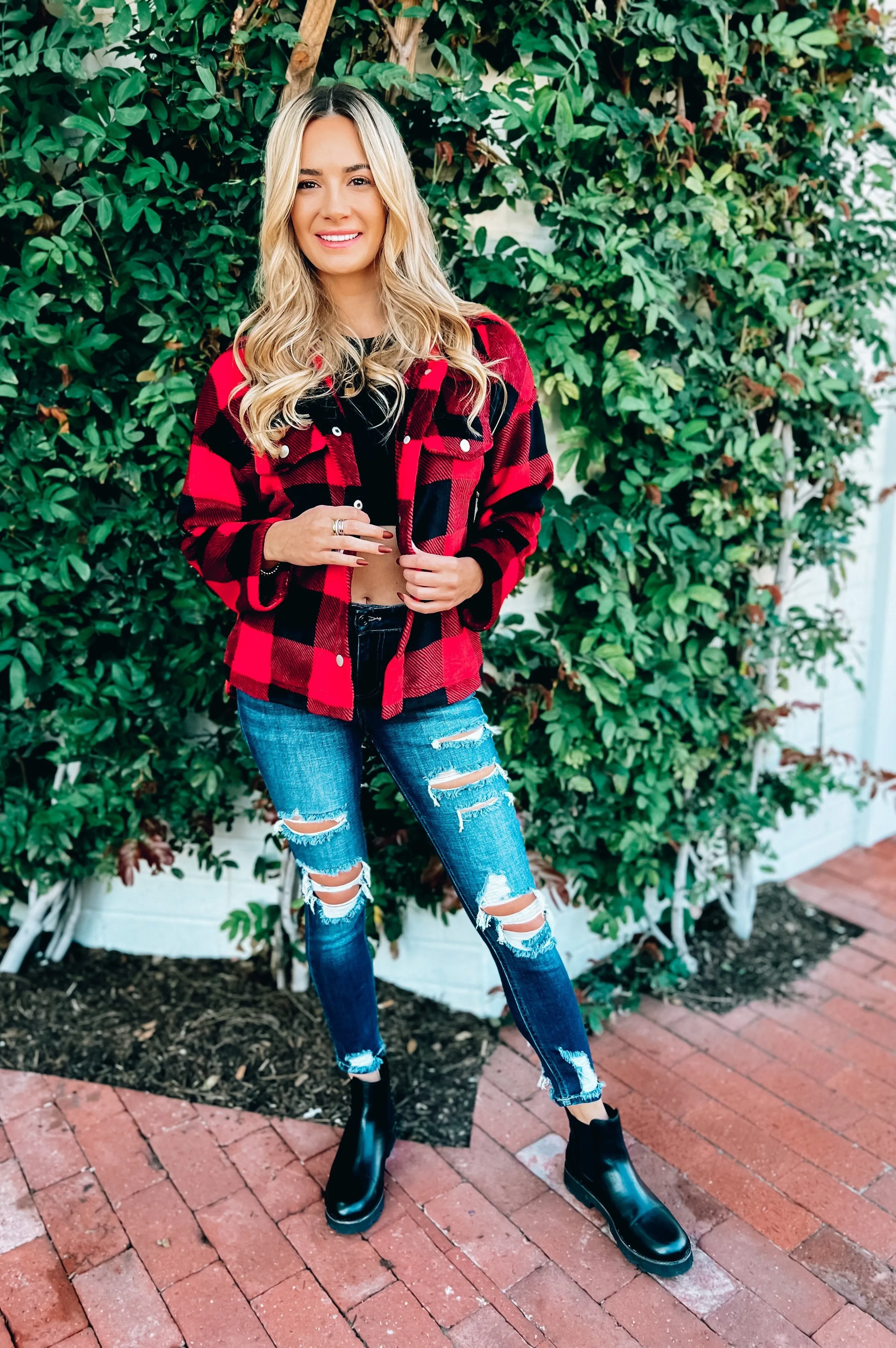 Short Buffalo Plaid Jacket