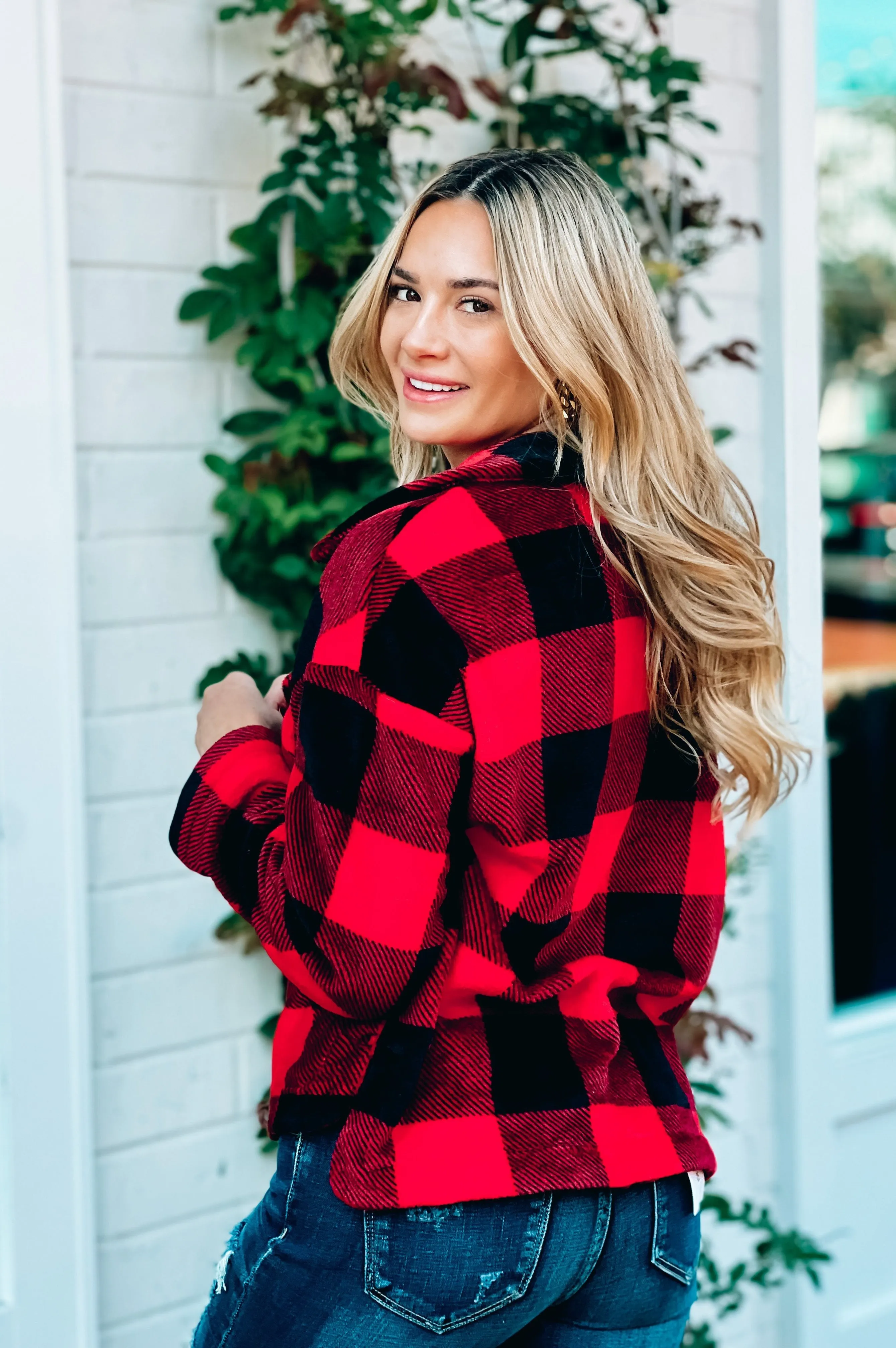 Short Buffalo Plaid Jacket