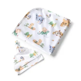 Snuggle Hunny Organic Cotton Baby Wrap & Beanie Set - Dragon