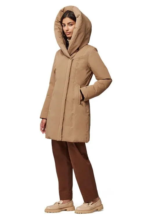 SOIA&KYO CAMELIA-C - Slim-Fit Classic Down Coat With Puffer Bib & Hood