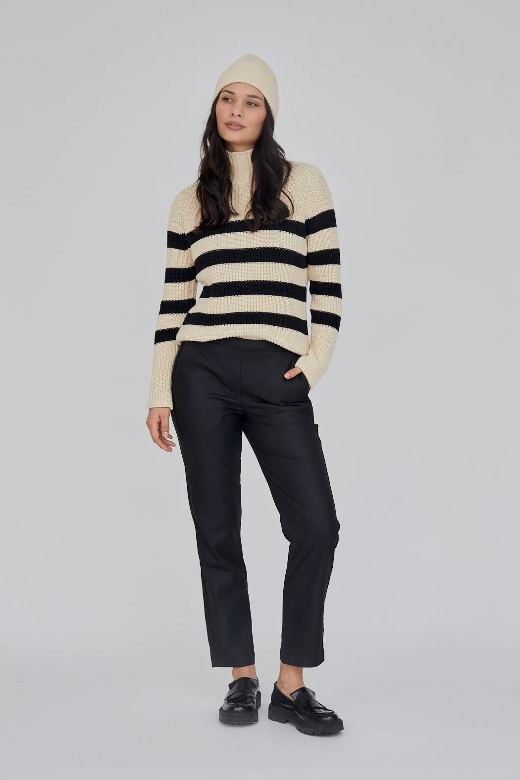 Sweety High Neck Striped - Birch/Black