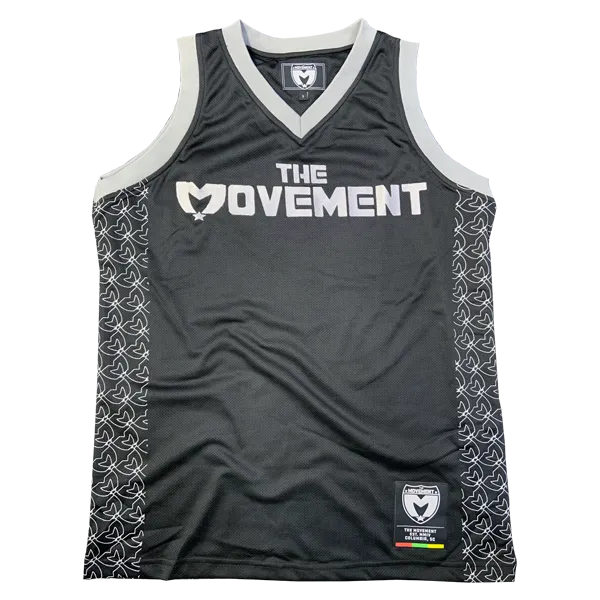 The Movement Fully Embroidered Jersey  (Silver & Black)